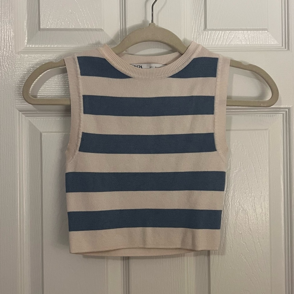 Zara Striped Sleeveless Knit top